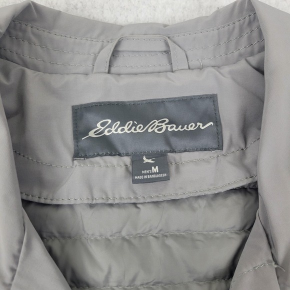 Eddie Bauer Jacket Mens Medium Gray Down Insulated Water Resistant Coat Outdoors - Picture 2 of 12